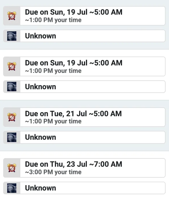 Estimated foal times in your local time listed on the foal calendar.